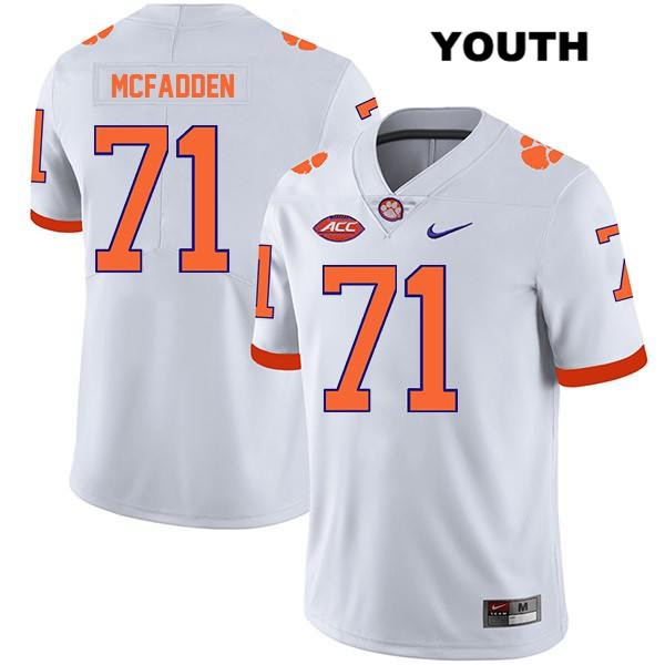 Youth Clemson Tigers #71 Jordan McFadden Stitched White Legend Authentic Nike NCAA College Football Jersey GLQ3646UO